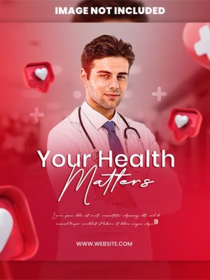 Doctor healthcare clinic banner or square flyer for social media post